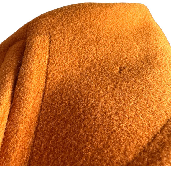 Vintage Loewe Jacket Coat Womens Medium Orange Open Cashmere Wool Belted Pockets - Picture 11 of 12